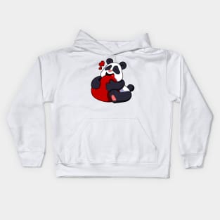 Panda - Love with Heart Kids Hoodie